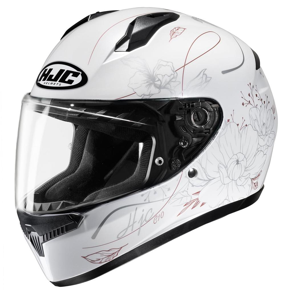 HJC HELMETS Motorcycle Helmet Full Face Ventilated Internal Removable C10 Epic HJH237 WHITE M (57 - 58cm)