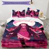 3pcs Demon Slayer Nezuko Pattern Bedding Set Duvet Cover Set Includes Duvet Cover &pillowcases, Perfect All Season Bedroom Decoration & Gift