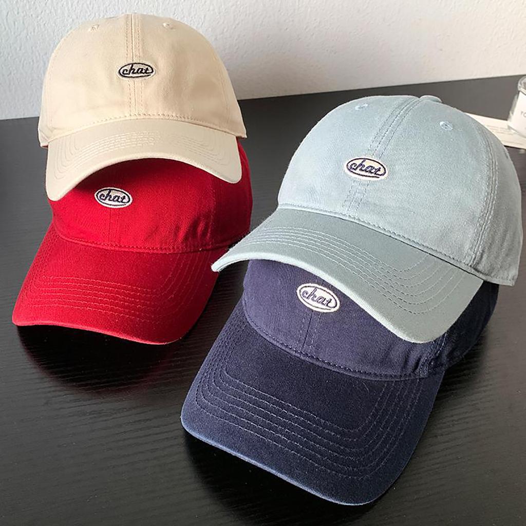 Fashion Solid Color Baseball Hat for Women Summer Cotton Embroidery Adjustable Duck Tongue Cap Girls Female Outdoor Peaked Hat