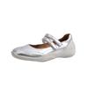 Cowhide version retro Mary Jane shoes women's 2025 spring leisure sports ballet shoes Velcro thick-soled inner height-increasing single shoes
