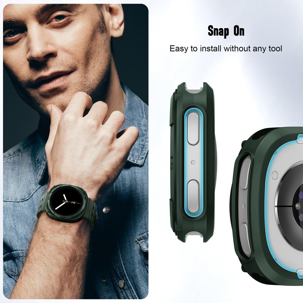 Robustes Lünettengehäuse für Samsung Galaxy 8 44mm 40mm Schutz Zubehör Harter PC Stoßstangenrahmen Skalen Schutz Galaxy watch8 Hülle