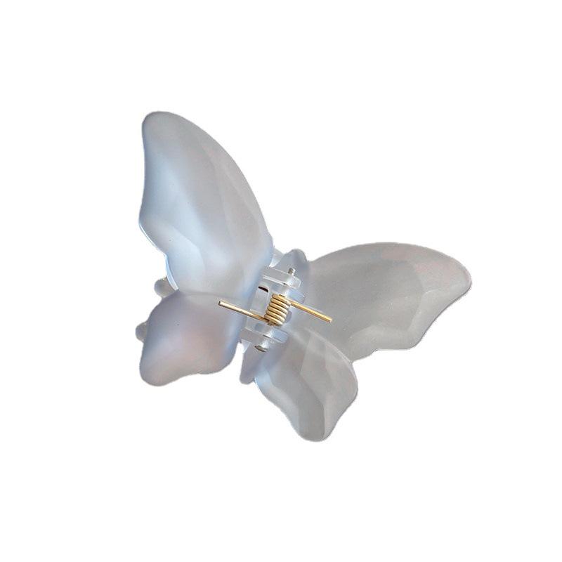 Fairy Transparent Butterfly Hair Clip: Frosted Shark Claw for Half-Tied Summer Styles