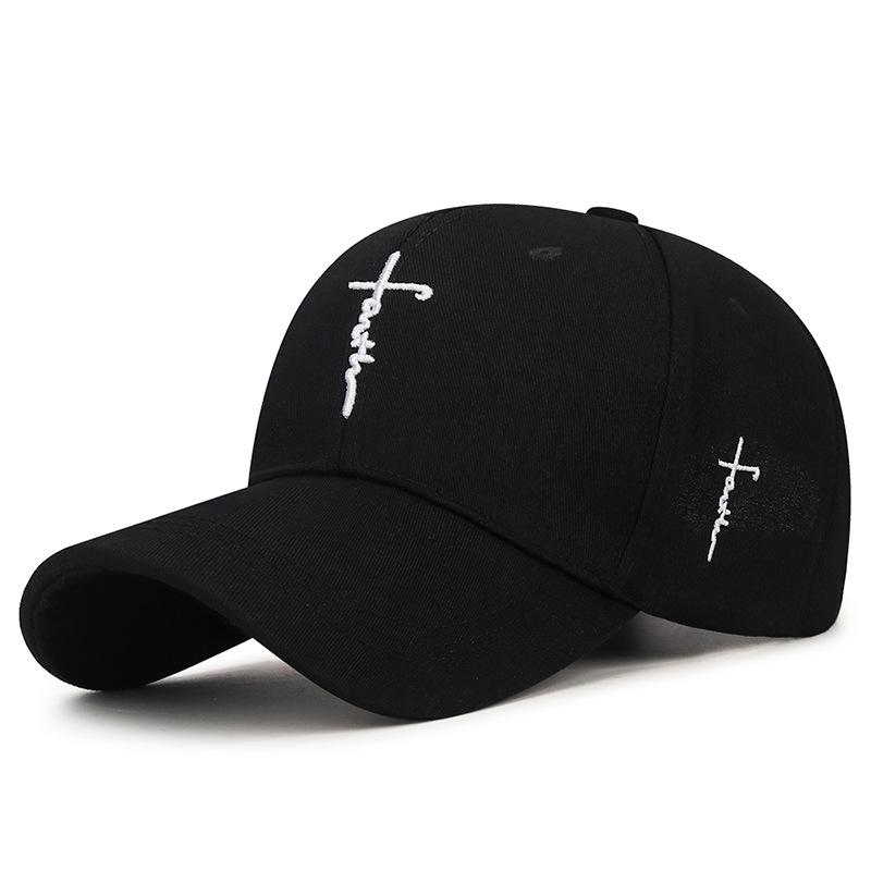 European and American Embroidery English Cross Casual Baseball Cap Men and Women Youth Adjustable Hat Foreign Trade