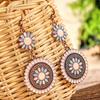 Bohemian Sunflower Earrings for Women, Colorful Holiday Style Hypoallergenic Statement Jewelry