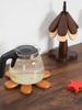 Wood Tree Trivet Set 3 Wooden Trivets and 1 Stand Tree Shape Coaster Set for Kitchen