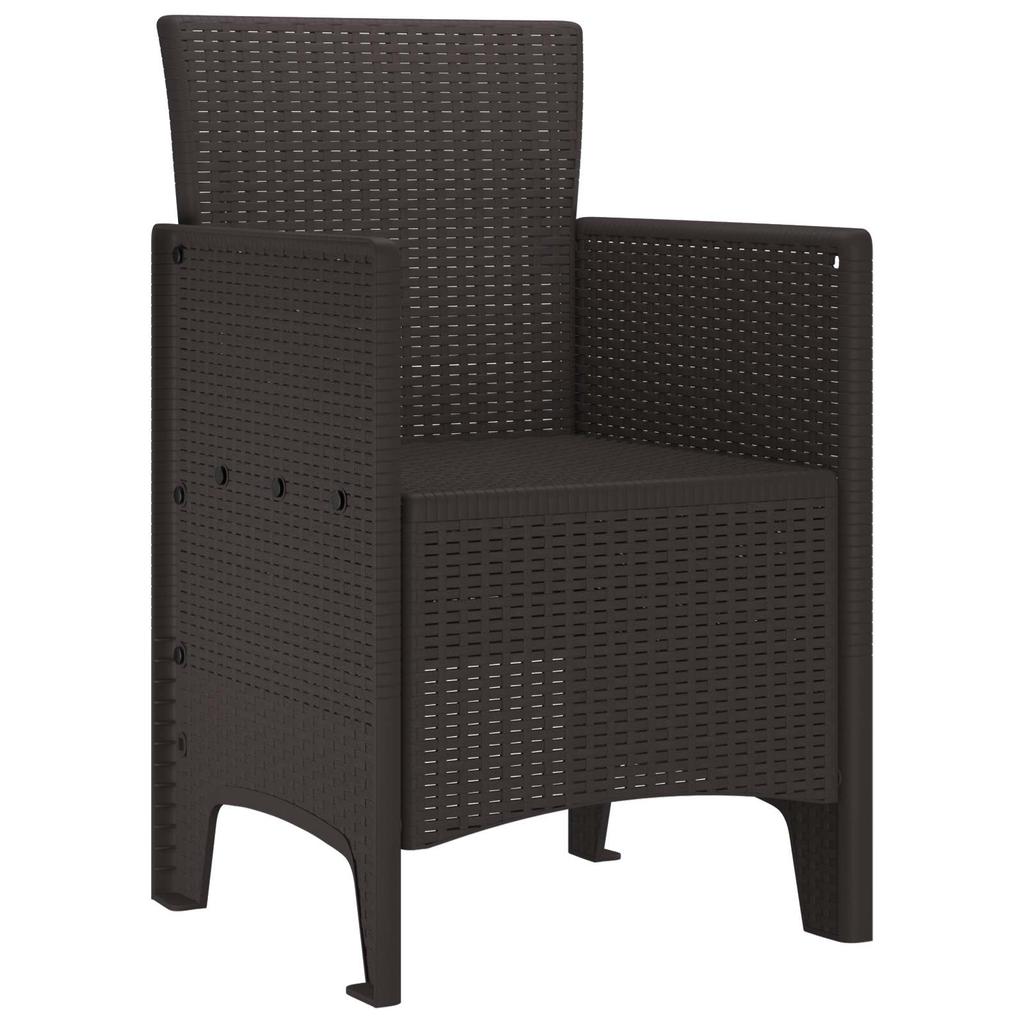 Garden Chair with Cushion 4 pcs Brown 53 x 49 x 85 cm Polypropylene