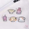 5Pcs/Set Funny Tea Slangs Brooches - Doodle Enamel Backpack Button Pins Badges
