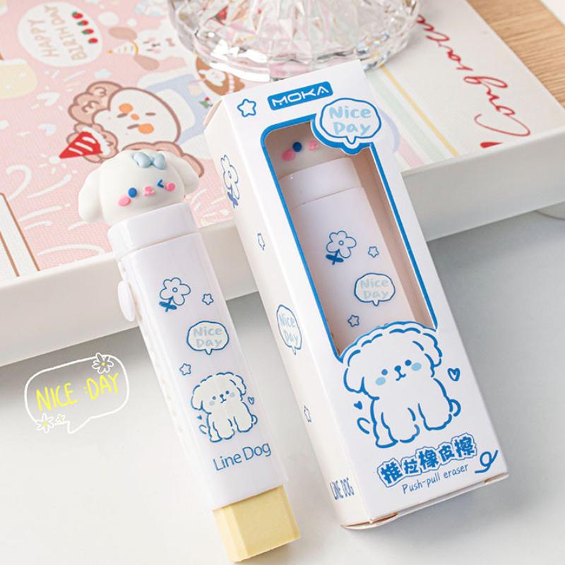Creative Design Pull-out Pencil Eraser for Kids Boy Girl Cute Cartoon Stationery Eraser Large Capacity Back To School Eraser
