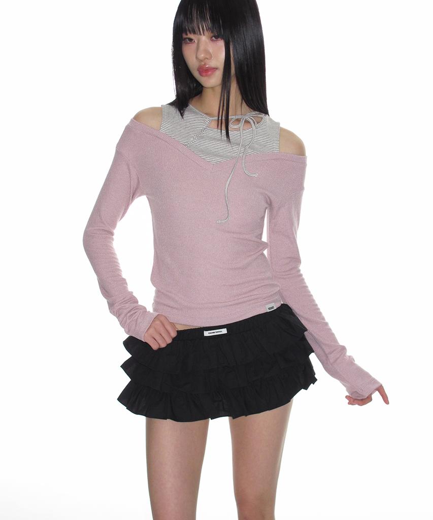 Crank Tiered Micro Skirt Pants_Black