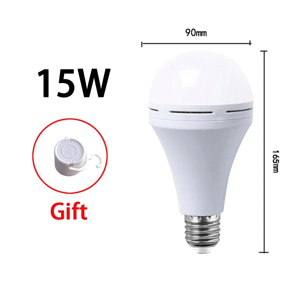 E27 LED Emergency Light Bulb 7W 9W 12W 15W High Brightness Light Bulb Outdoor Camping Fishing Energy-Saving Emergency Light Bulb
