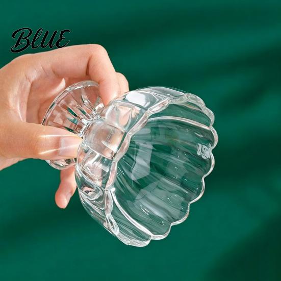 European Style Glassware Glass Dessert Bowl, Footed Ice Cream Cup, Small Vintage Pudding Dish Parfait Cup for Sundae, Fruit, Pudding, Condiment,