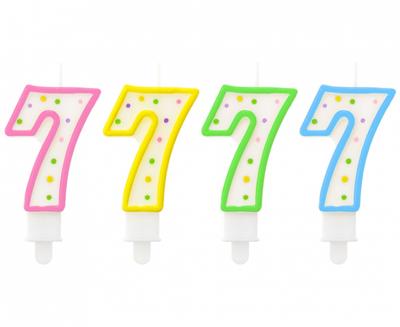 Number 7 Candle with Dots 7.5 | PF-SCK7