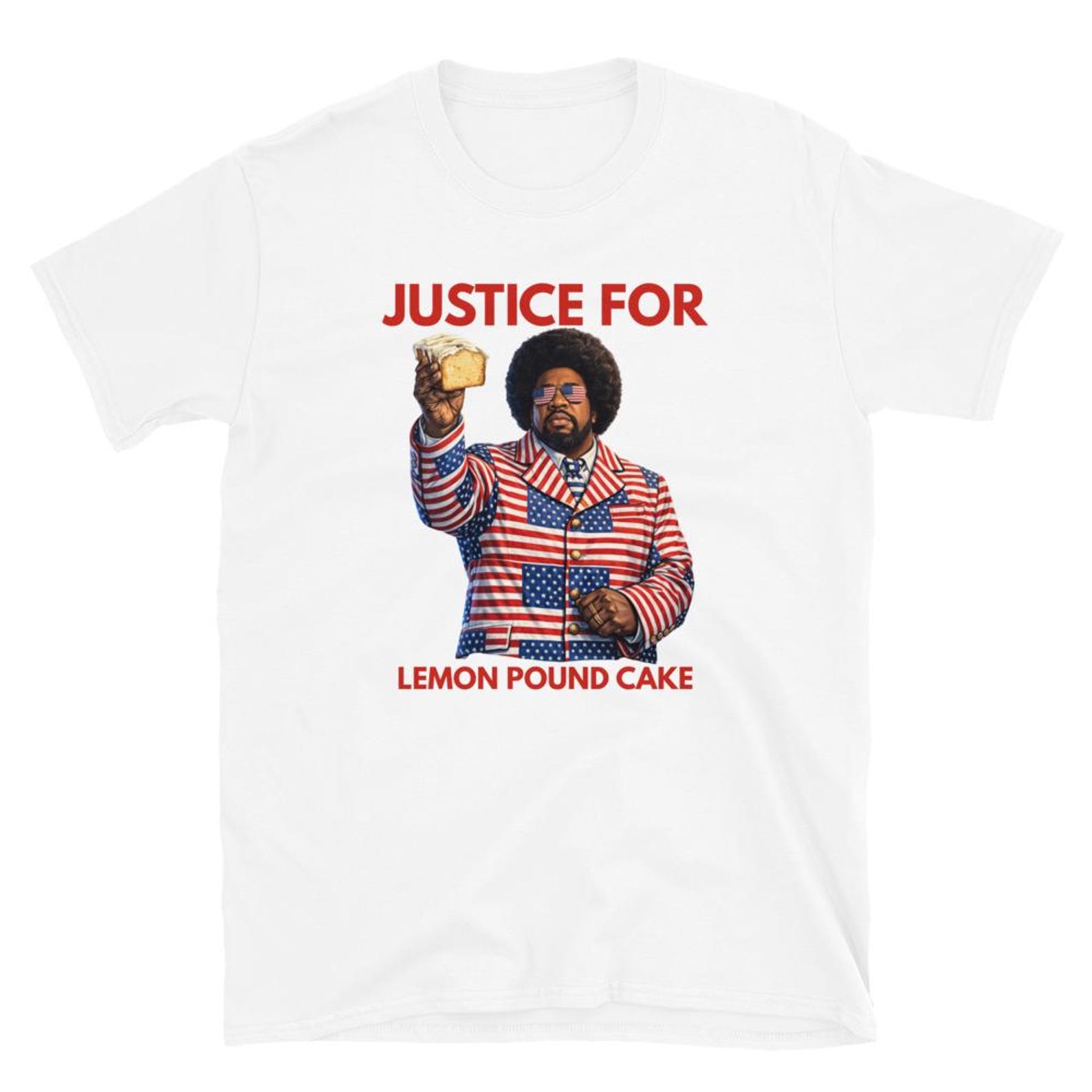 Justice For Lemon Pound Cake T-Shirt, funny baking lover gift, lemon dessert pun bakery humor graphic tee S