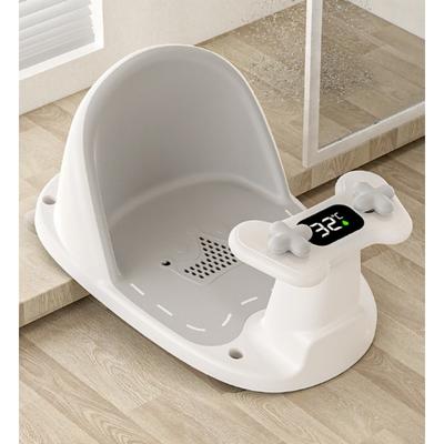 Portable Children Shower Seat-Temperature Sensing Design Shower Stand for Newborns&Young Kids Growth Essential Bath Accessories
