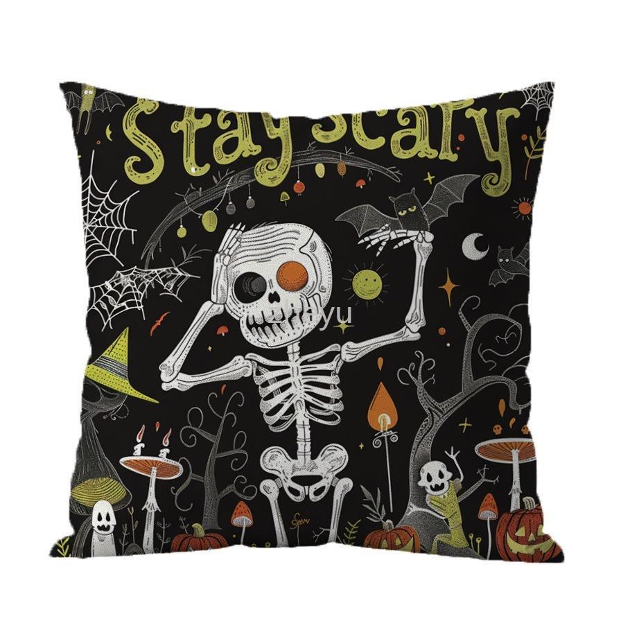 

Наволочка для украшения вечеринки на Хэллоуин, наволочка с изображением замка-призрака из тыквы, подходит для украшения дома, гостиной, дивана, комнаты 40x40cm