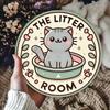 The Litter Room Cat Metal Sign Round 7.8x7.8 Inch Vintage Wall Decor for Bar Cafe Garage