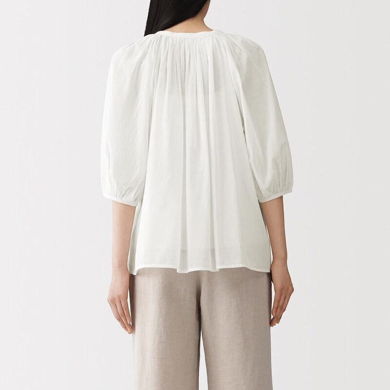 MUJI Strong-Twist Short Sleeve Blouse