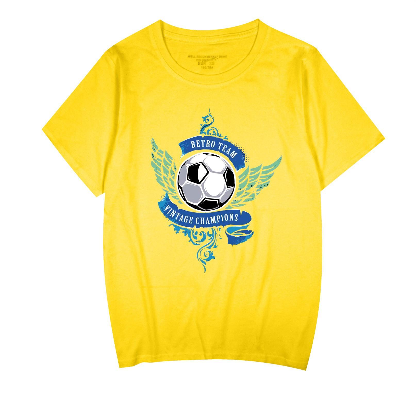 

Women Men s T-shirts The 23rd FIFA World Cup Printed O-Neck Oversized Short Sleeves Fashion Mens Clothing Streetwear XXS жовтий