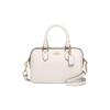 Rowan 18 Zipper Closure Cross-grain Leather Handbag Shoulder Bag Crossbody Bag Small Women's White