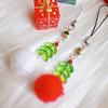 Christmas Tree Phone Lanyard with Acrylic Leaves Designs Bead Decorations Phone Hanging Pendant for Holiday Decors