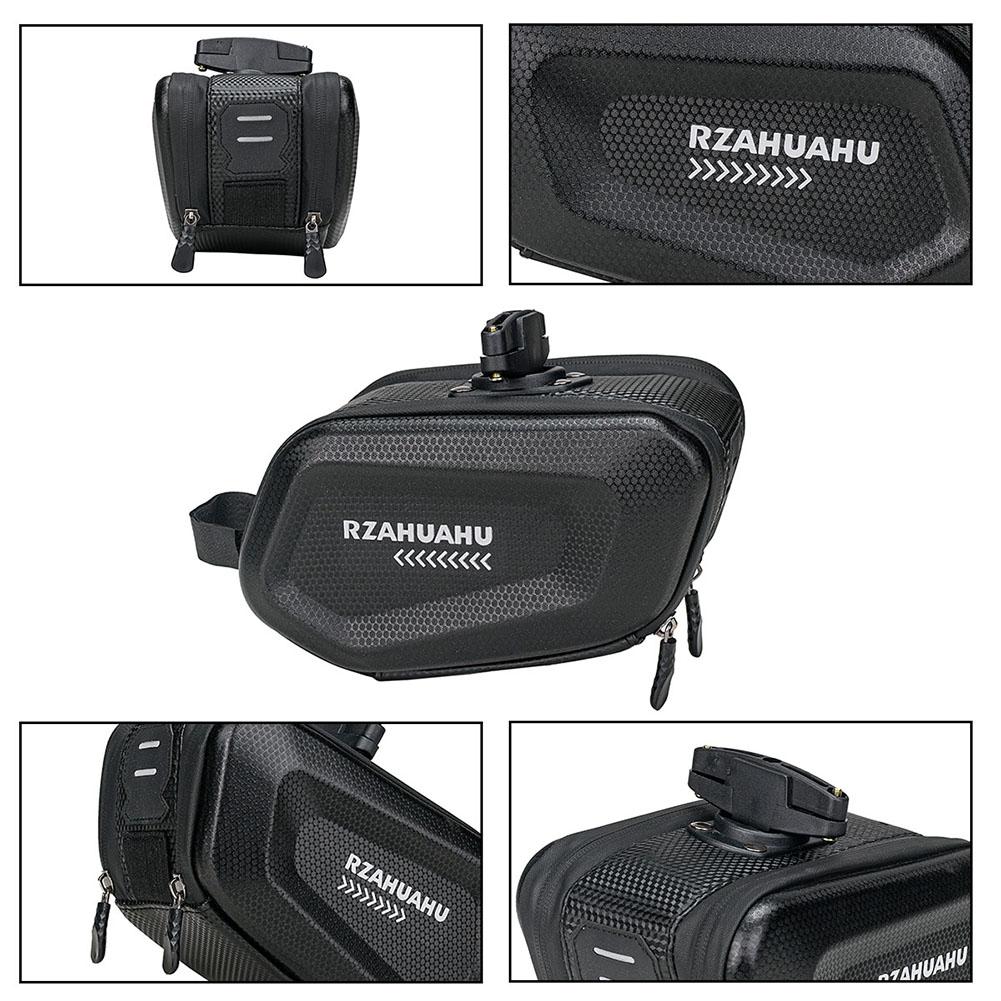 RZAHUAHU Bicycle Saddle Bag 2.5L Large Capacity MTB Road Bike Rear Tool Bag Night Reflection Hard Shell Cycling Accessories