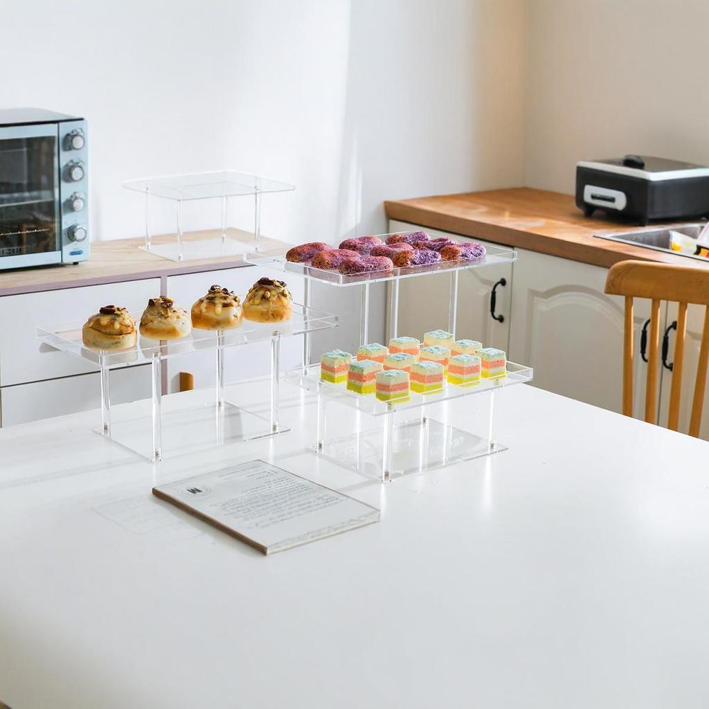 Transparent Acrylic Dessert Cake Display Stand and Platter Tray