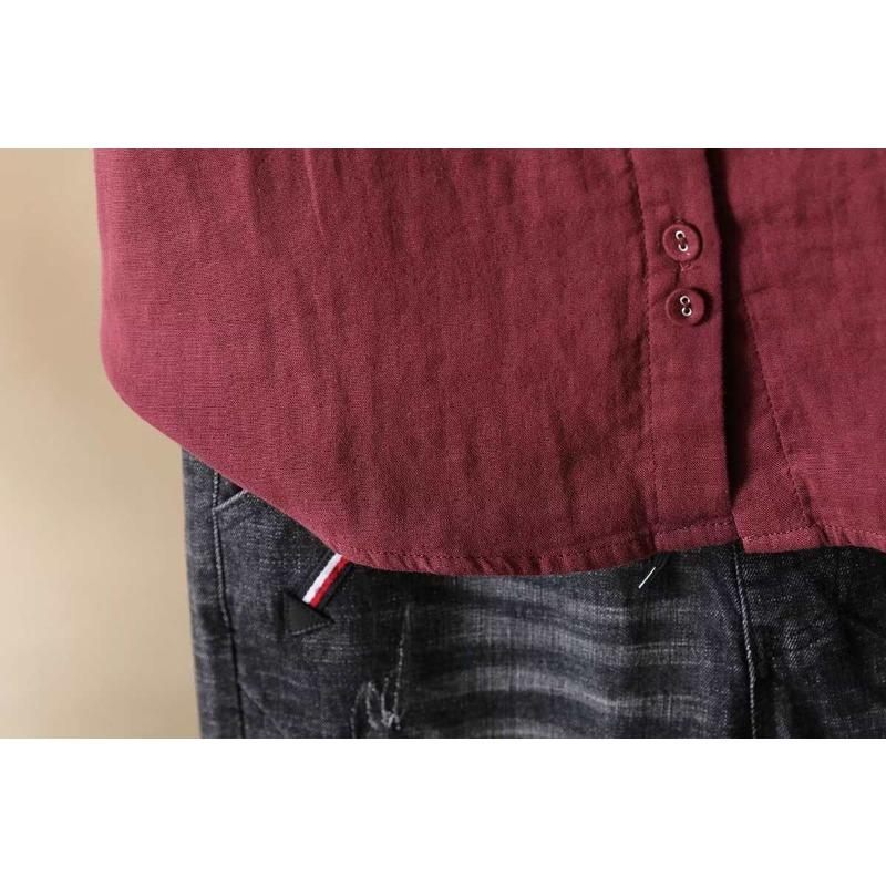 Double Layer Cotton Short Sleeved Shirt Women's Loose Sun Protection Design Niche Jacket Pure Cotton Loose Versatile Top Blouses & Shirts