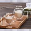 Glass Coffee Mug Cup Heart Love Shape Double Wall Drinking Tea Milk Juice Water Glasses Heat Resistant Drinkware Set Lover Gift