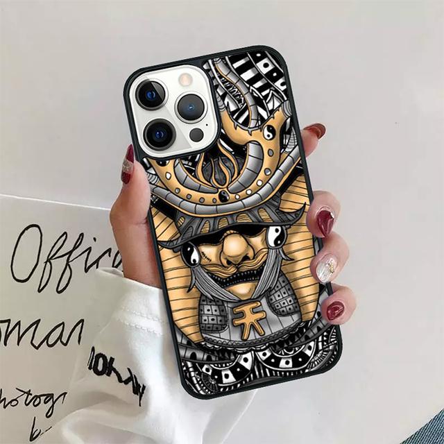 Samurai Mask Helmet Coque Shell For iPhone 17 Air 15 16 14 13 12 Pro Max 11 Pro Max Plus Phone Case Cover