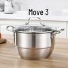 24cm Edelstahl Koreanischer Stil Suppen- und Dampfgarer Topf