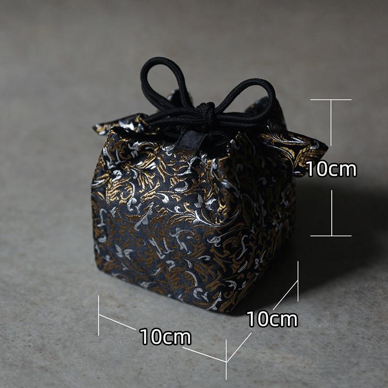 

Vintage Brocade Fabric Teaware Storage Bag Tea Cup Bag Portable Zen Tea Ceremony Travel Bag Cup Storage Organizer Pouch