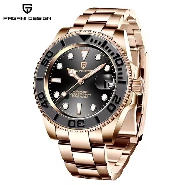 PAGANI DESIGN V2 Japan Mov't 40MM Luxury Men Mechanical Watch Sapphire Glass Ceramic Bezel Automatic Diving Watches for Men