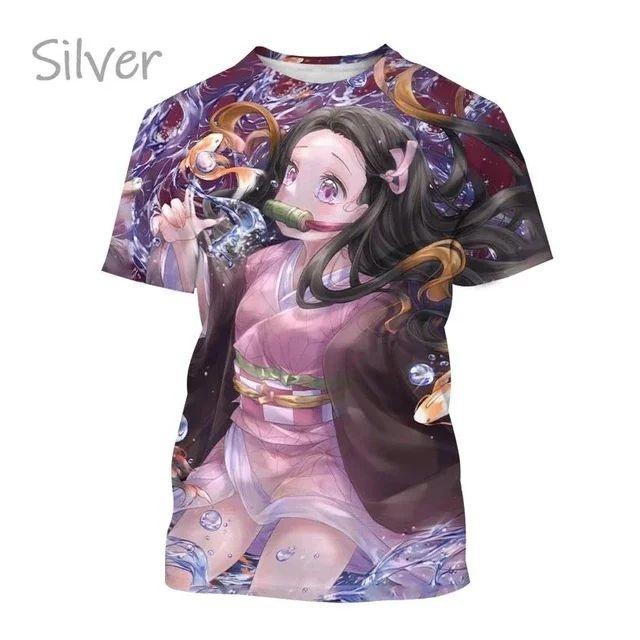 Summer Nezuko Kamado 3D Personalized Anime Printed T-shirt Fashion Men and Women Devil Slaye Short Sleeve Hip Hop T-shirt