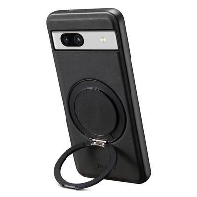 DENIOR A14 For Google Pixel 7a Magnetic Case Rotary Kickstand Leather PC TPU Phone Cover