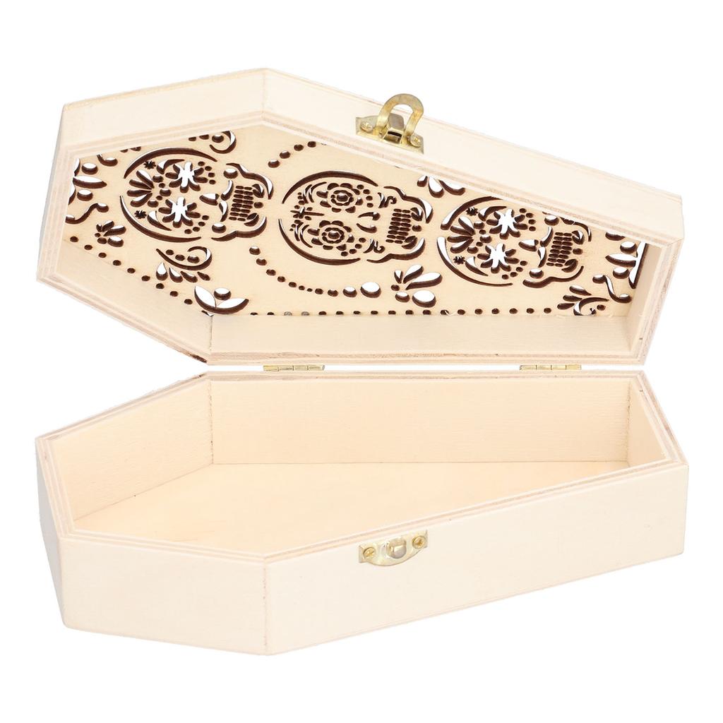 2Pcs DIY Unfinished Wooden Coffin Box for Small Pet Funerals Halloween Party Decoration