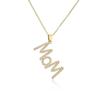 Aesthetic MOM Necklace Jewelry Gift for Mother's Day Trendy Zircon Letter Clavicle Chain  Overlay