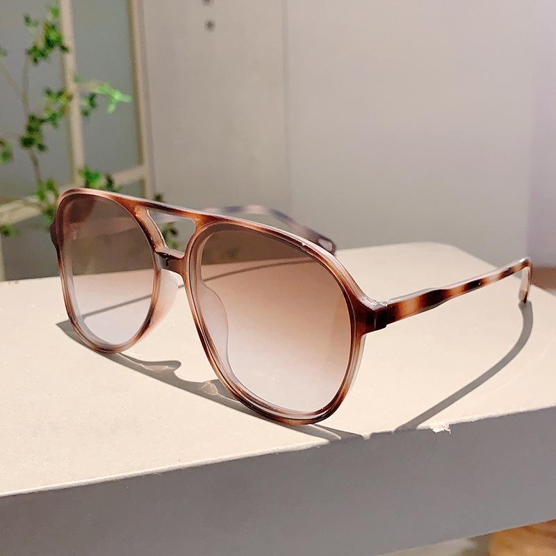 Vintage Luxury Brand Designer Pilot Sunglasses Women For Men Sun Glasses Trend Punk Big Frame Popular Double Bridge Shades