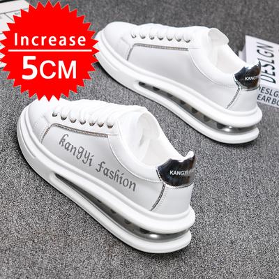 Fashion Brand Height-increasing Men's Shoes, Autumn Height-increasing White Air-cushion Casual Sneakers, Couples Height-increasing Sport