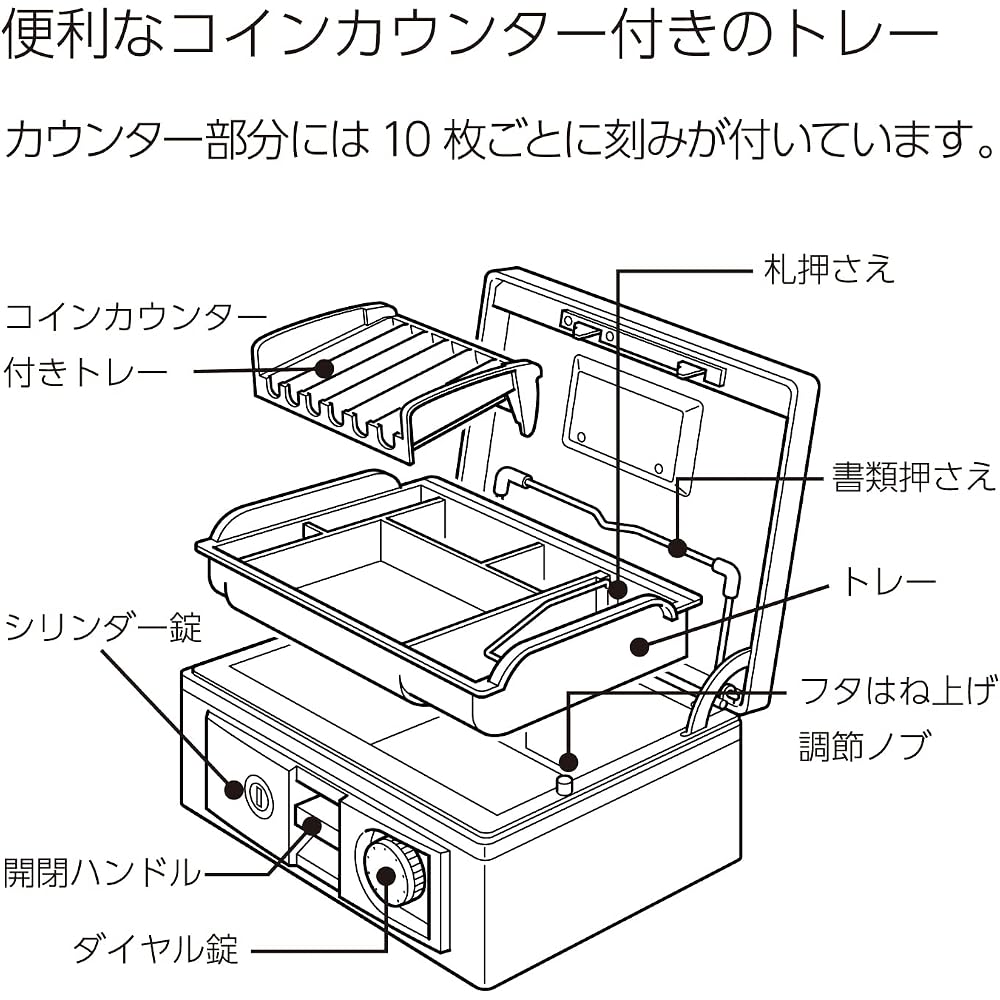 Kokuyo (KOKUYO) CB-12M Handbag Safe with Dial B5 Gray
