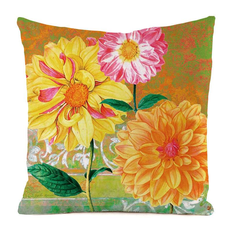 Heimdeko Bunte Blumen- und Schmetterlingsdruck Kissenbezüge Muster Kissenbezug Geeignet für Sofa Schlafzimmer Auto Kissenbezug