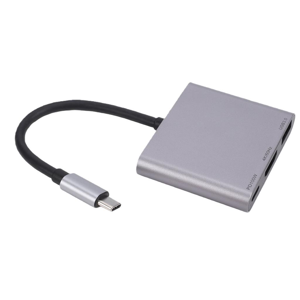 Hub USB C 3 em 1 Adequado para Óculos AR XREAL One Adaptador Multiportas Estação de Docking Suporta Carregamento Rápido PD 100W 4K 60Hz