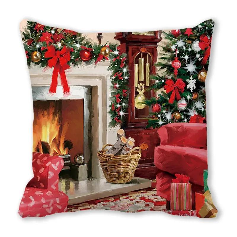 Santa Claus Sleeper Christmas Tree Dog Bunny Decorative Pillow Set Bedroom Sofa Dining Room Pillow Cover