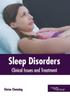 The Sleep Disorders: Clinical Issues and Treatment Book