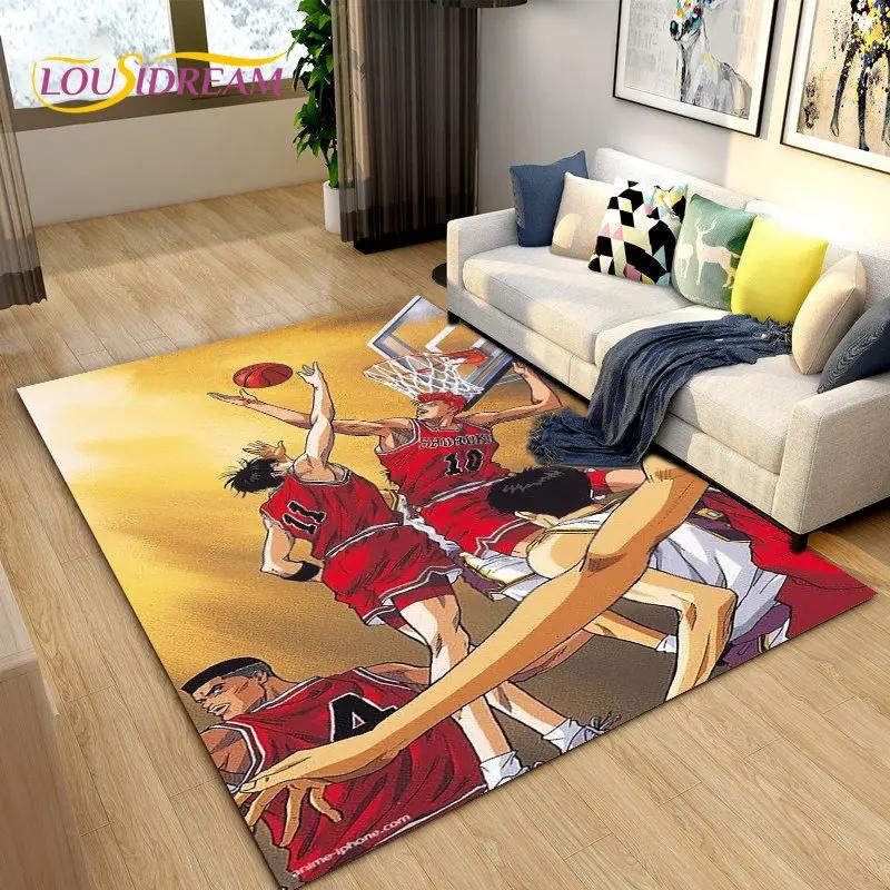 Slam Dunk Japonia Anime Kreskówka Dywan Obszarowy, Dywanik Dywanowy do Salonu Sypialni Sofa Wycieraczka Dekoracja, Mata Podłogowa Antypoślizgowa do Zabawy dla Dzieci
