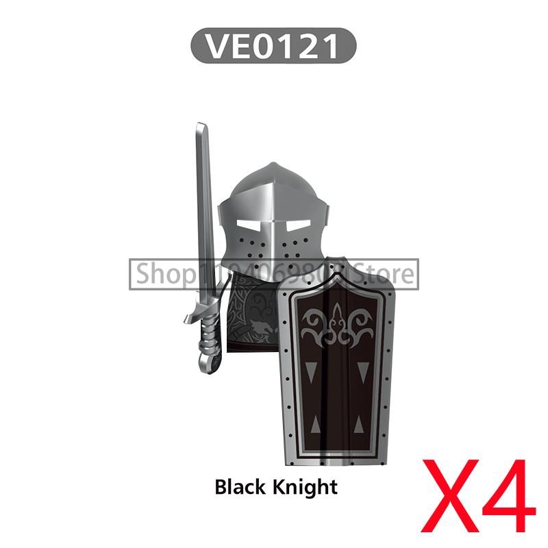 MOC Medieval Military Figures Building Blocks Castle Militia Soldier Dragon Gothic Knight Helmets Swords Shield Bricks Toys N06