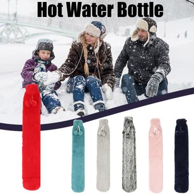 Warm Hot Water Bottle Plush Soft Cover Hand Warmer Premium Natural Warmth 1L