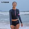 LAGCEN Womens 7/8 Sleeve Rash Guard Set With High-Waisted Bottoms Diving Swimming Surfing Water Sports Summer UV Protection