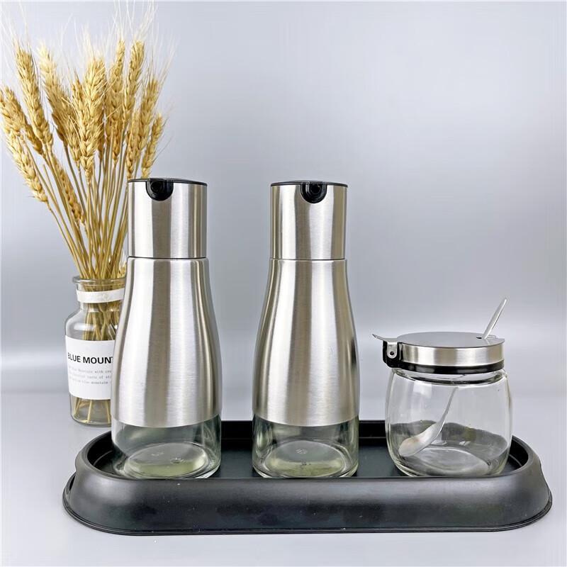 Stainless Steel Glass Seasoning Jar & Bottle Sets