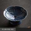 Chinese Ceramic High Foot Fruit Plate Zen Tea Snack Dish Buddhist Offering Tray