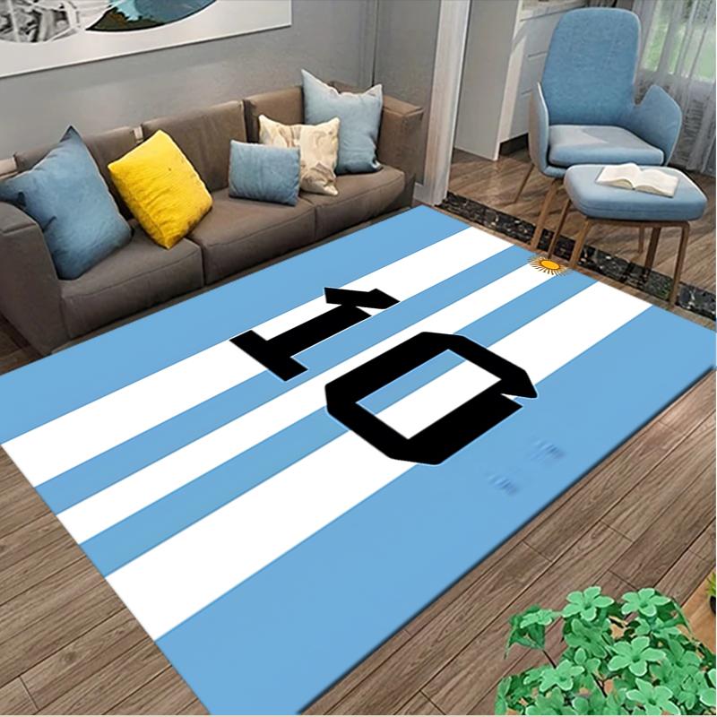 1pc Football Star Messi Rug, Comfortable Printed Home Area Carpet, Cozy Office Chair Rug